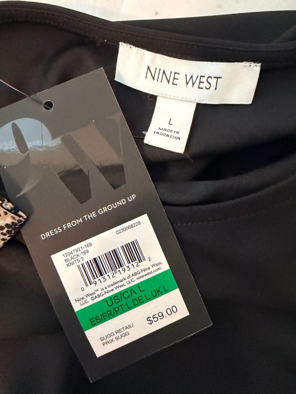 Nine West Black Sleeveless Boat Neck Shell Top - Picture 4 of 6